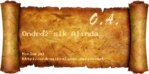 Ondrásik Alinda névjegykártya